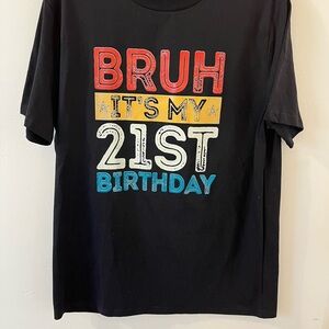 Black Graphic T-Shirt with Colorful Print